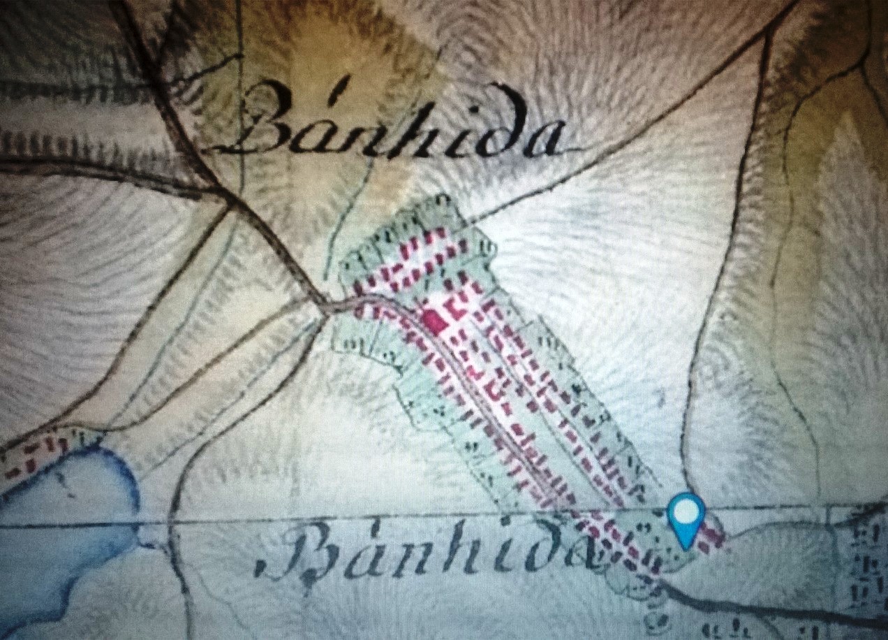Bánhida 1782 -es katonai felmérés alapján