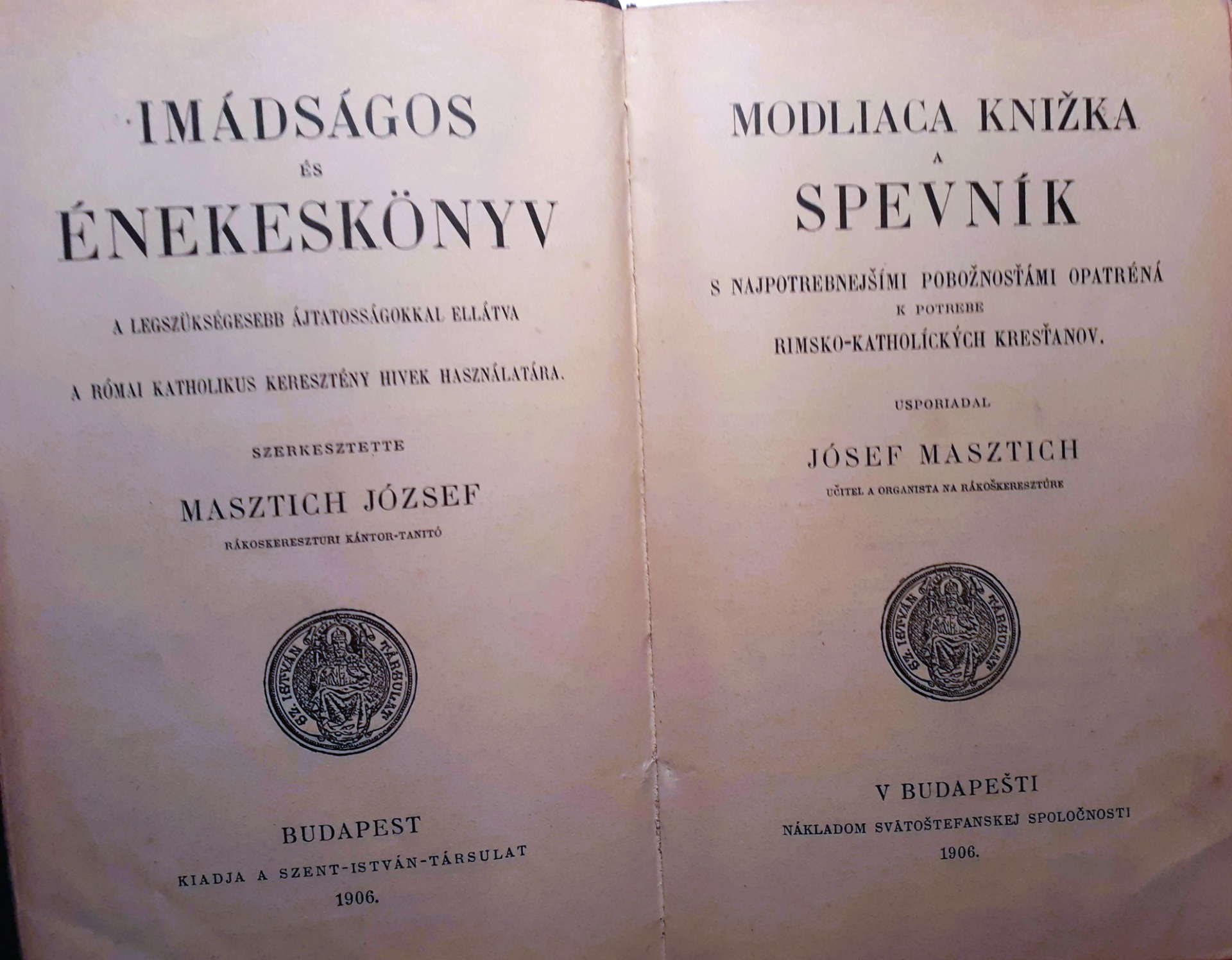 Az 1906-ban kiadott kétnyelvü imakönyv