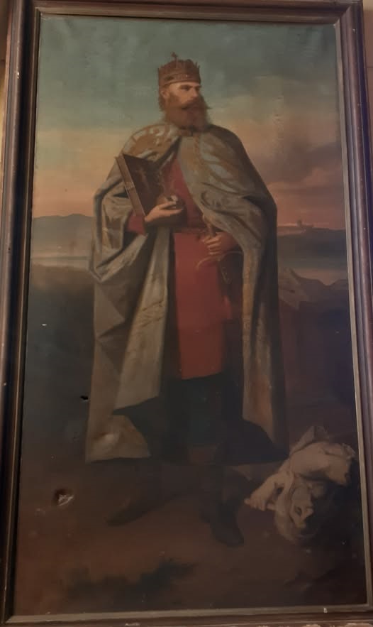 Szent István király képe , a jobboldali mellékoltáron